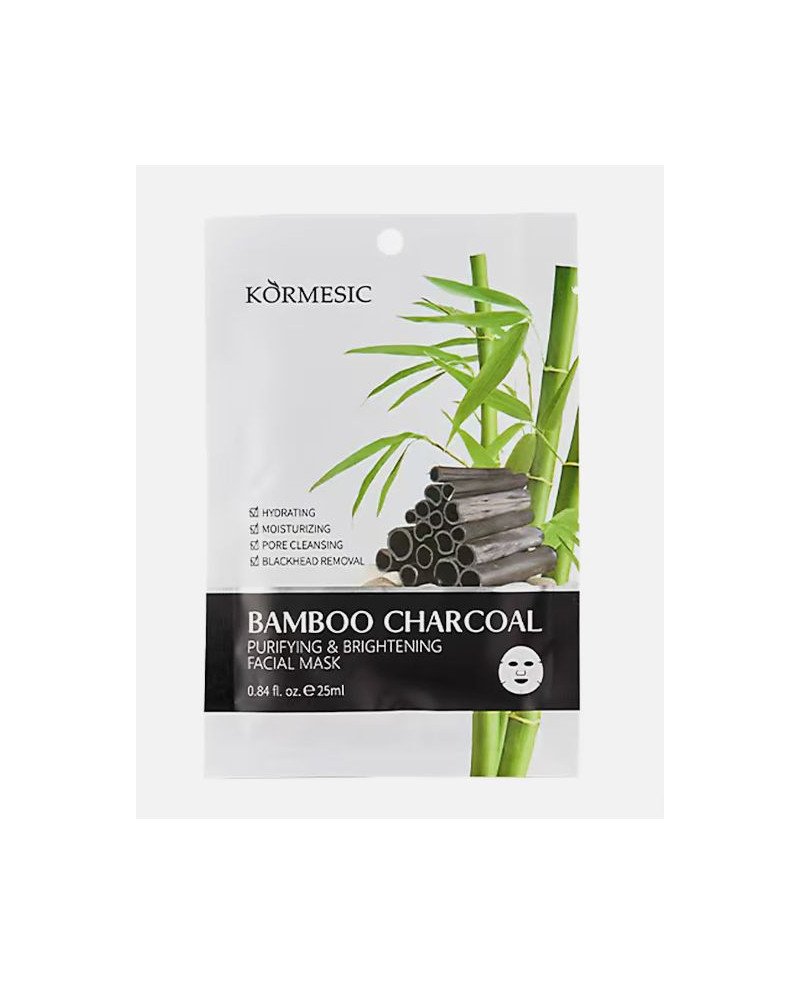 Очищающая и осветляющая тканевая маска Kormesic с бамбуковым углем | EGOSkinBeauty.lt