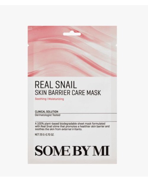 SOME BY MI Real Snail Skin Barrier Care Mask - stiprinamoji lakštinė kaukė su sraigių mucinu | EGOSkinBeauty.lt