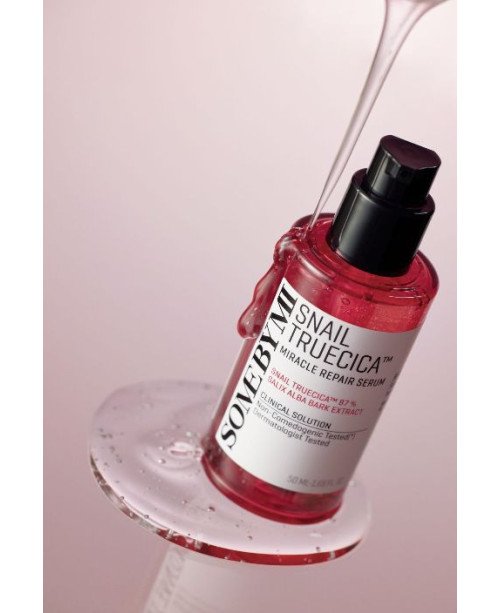 SOME BY MI Snail TrueCICA Miracle Repair Serum - stebuklingas atkuriamasis serumas su sraigių mucinu | EGOSkinBeauty.lt