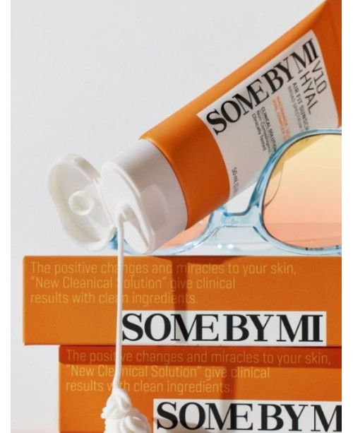 SOME BY MI V10 HYAL apsauginis veido kremas nuo saulės SPF 50+, 50 ml. | EGOSkinBeauty.lt