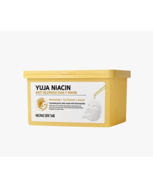 SOME BY MI Yuja Niacin Anti-Blemish Daily Mask - skaistinanti lakštinė veido kaukė | EGOSkinBeauty.lt