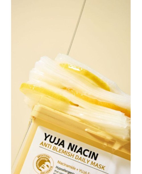 SOME BY MI Yuja Niacin Anti-Blemish Daily Mask - skaistinanti lakštinė veido kaukė | EGOSkinBeauty.lt