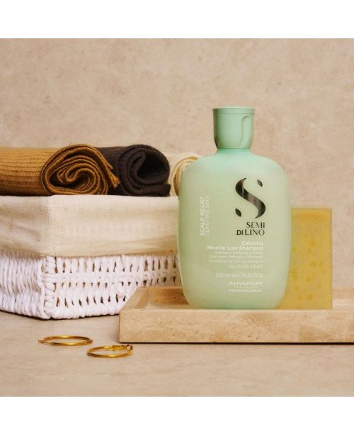 Alfaparf Milano Semi Di Lino Scalp Relief Calming Micellar Low Shampoo - raminamasis micelinis plaukų šampūnas | EGOSkinBeauty.l