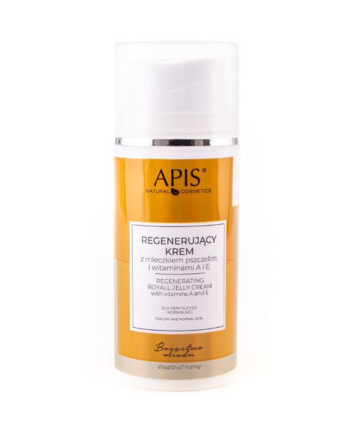 Apis Natural Cosmetics maitinamasis ir regeneruojamasis veido kremas su vitaminais A ir E, 100 ml.