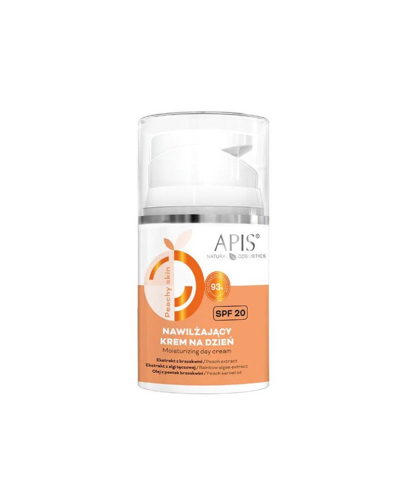 Apis Natural Cosmetics drėkinamasis dieninis veido kremas su persikų ekstraktu ir SPF 20, 50 ml. | EGOSkinBeauty.lt