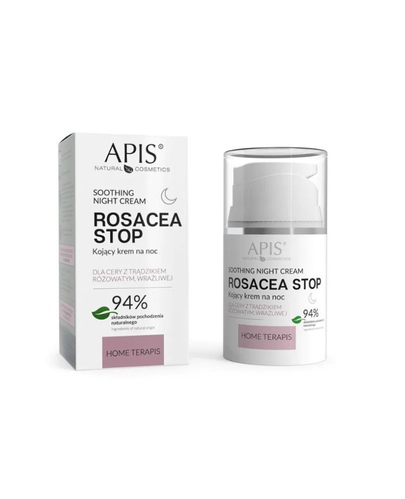 APIS Natural Cosmetics raminamasis naktinis kremas kuperozės pažeistai odai, 50 ml. | EGOSkinBeauty.lt
