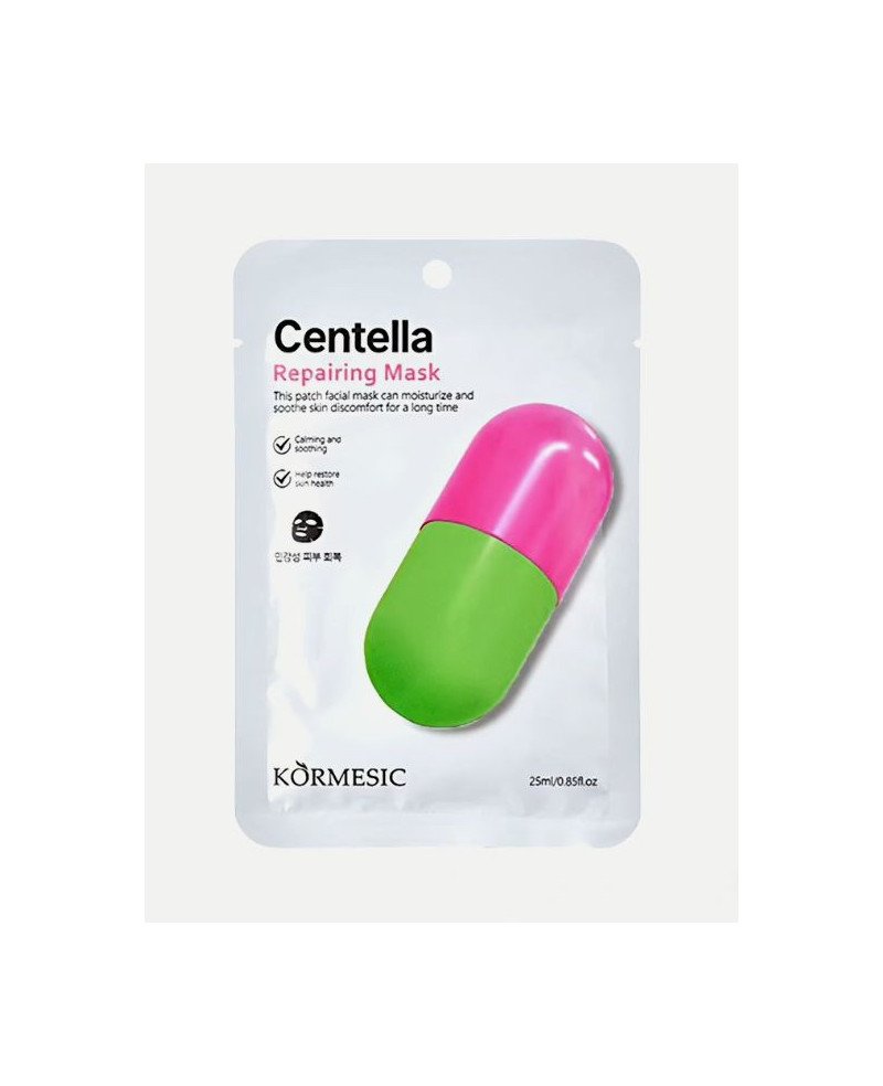 Восстанавливающая тканевая маска Kormesic Centella Asiatica Repair с экстрактом тигровой травы | EGOSkinBeauty.lt