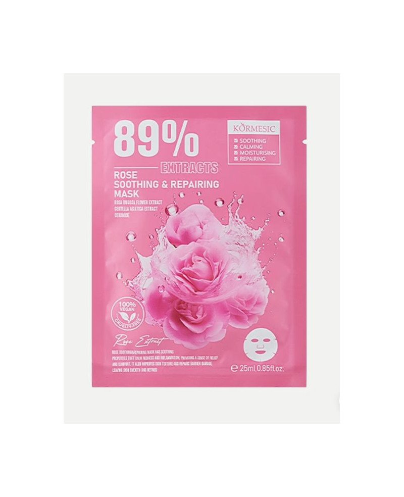 Kormesic Rose Soothing and Repairing - raminamoji, atkuriamoji lakštinė kaukė su rožių ekstraktu | EGOSkinBeauty.lt