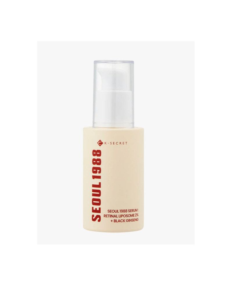 K-Secret Seoul 1988 serumas su retinolio liposomomis 2% + juodasis ženšenis, 30 ml.