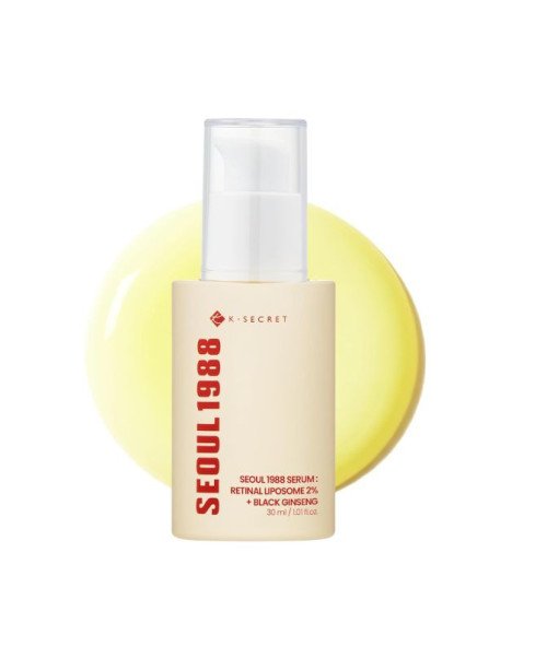K-Secret Seoul 1988 serumas su retinolio liposomomis 2% + juodasis ženšenis, 30 ml.