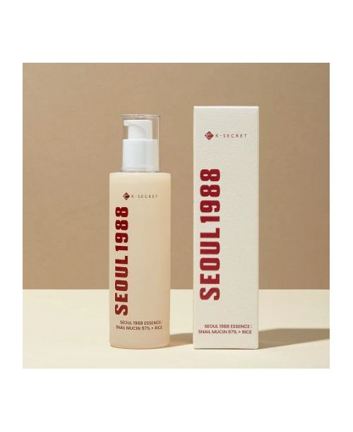 K-Secret Seoul 1988 veido esencija su sraigių mucinu 97 % + ryžiais, 100 ml.
